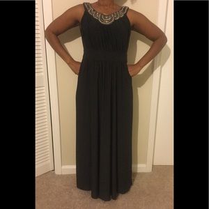 Embellished Neckline Maxi Dress